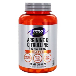 Arginine and Citrulline 500-250 mg 120 caps Now