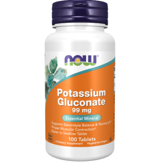 Mineral Potassium Gluconate 99mg 100 tabs Now