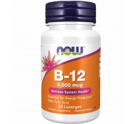 Vitamin B12 5000mcg Folic Acid 60 lozs Now