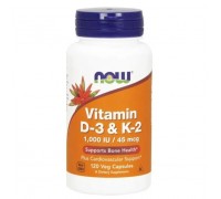 Vitamin D3 and K2 1000 IU 45mcg 120 caps Now