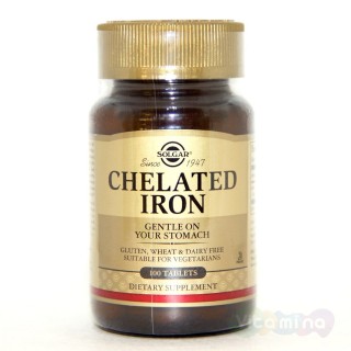Iron Chelated 25mg 100 tabs Solg