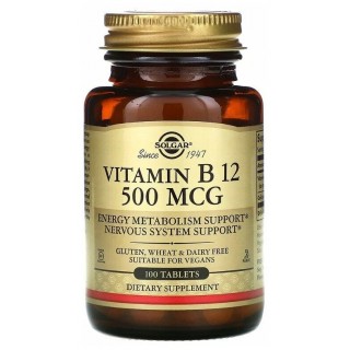 Vitamin B 12 500mcg 100 tabs Solg
