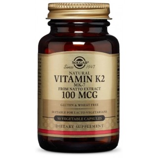 Vitamin K2 MK7 From Natto Extract 100mcg 50 caps Solg